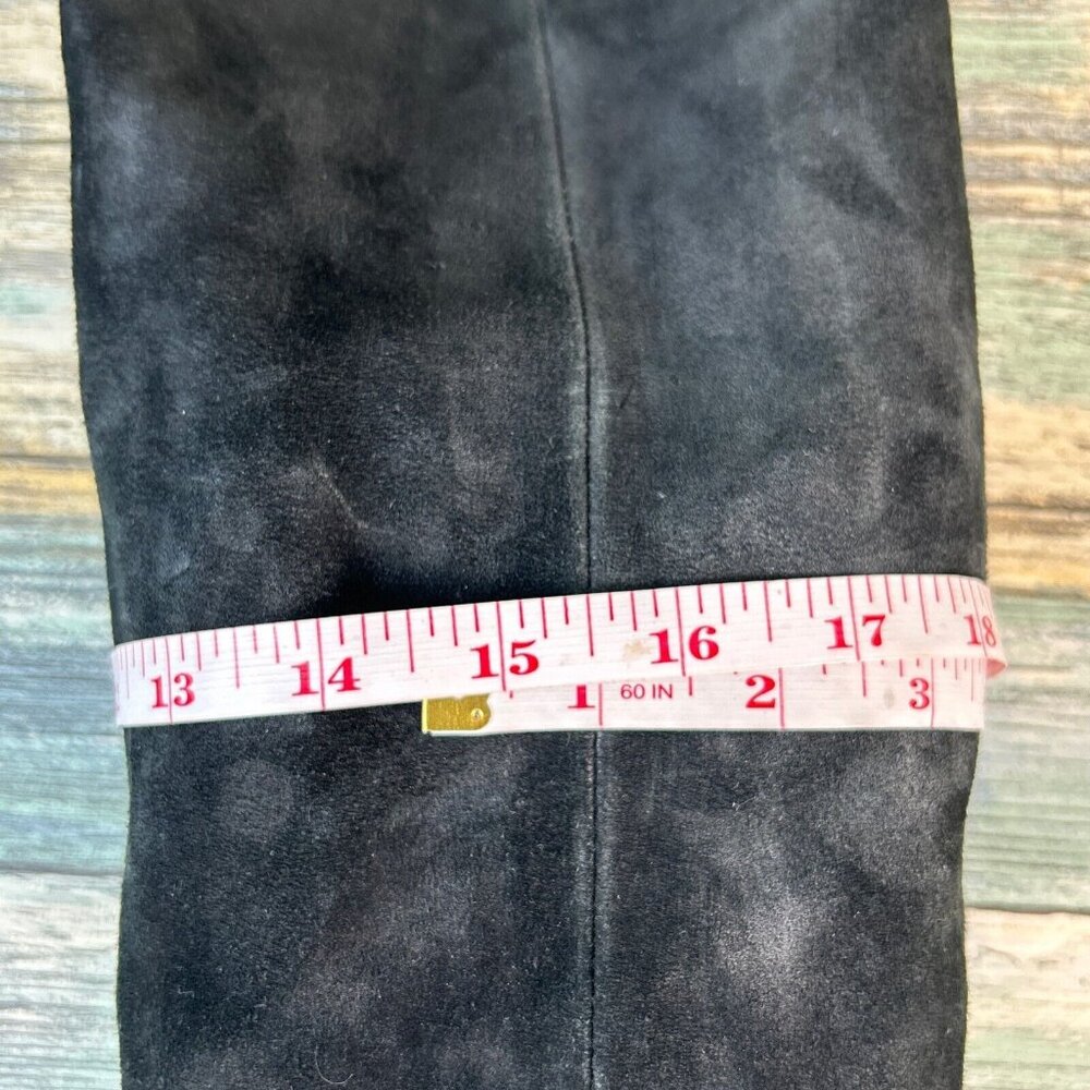 Born Over The Knee Boots Womens Size 7 Black Suede Pull On Block Heel Round Heel - Picture 11 of 13